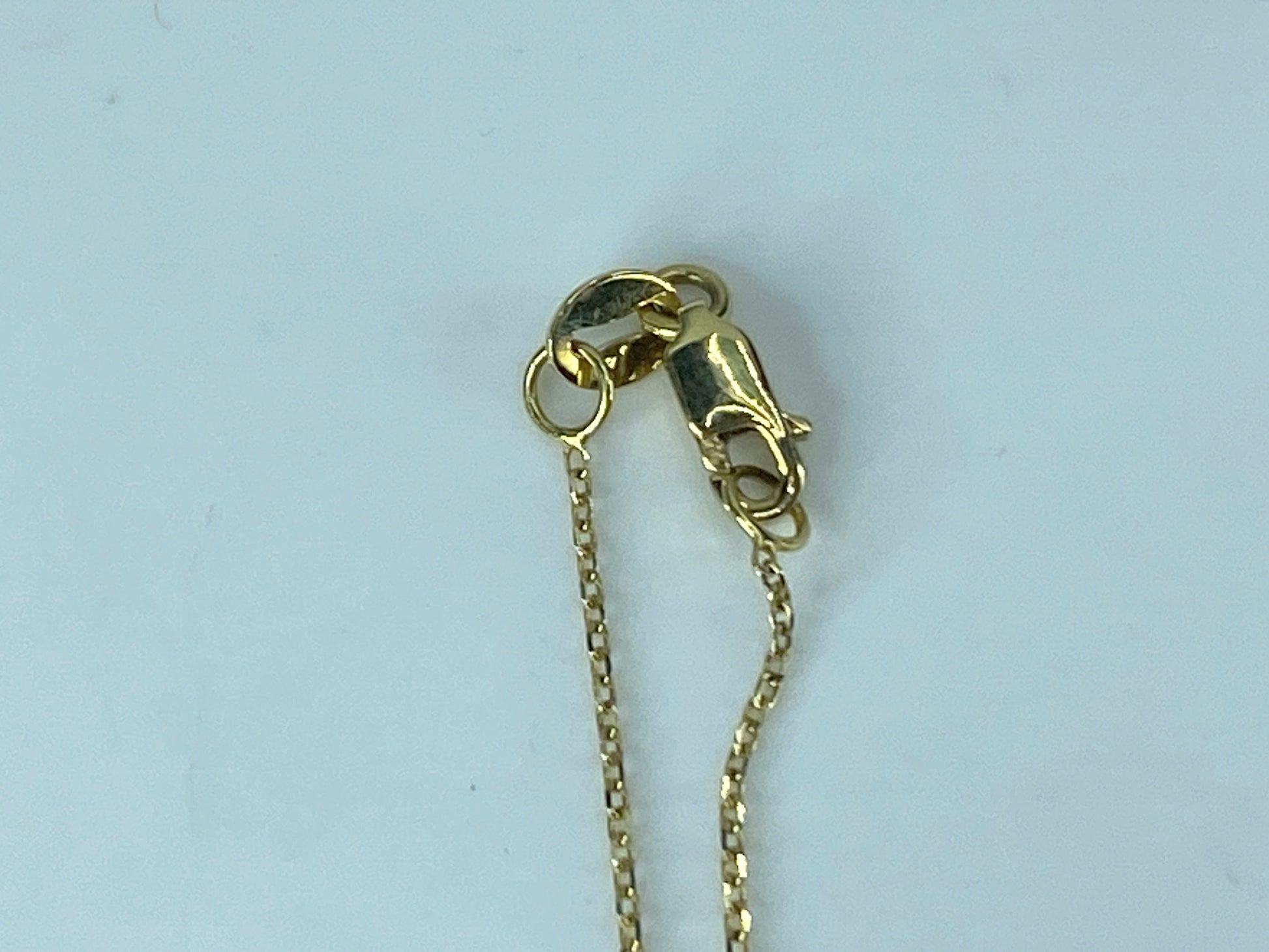 14K yellow gold 0.1ct Diamond enamel "Love" Heart pendant necklace 16" JR451