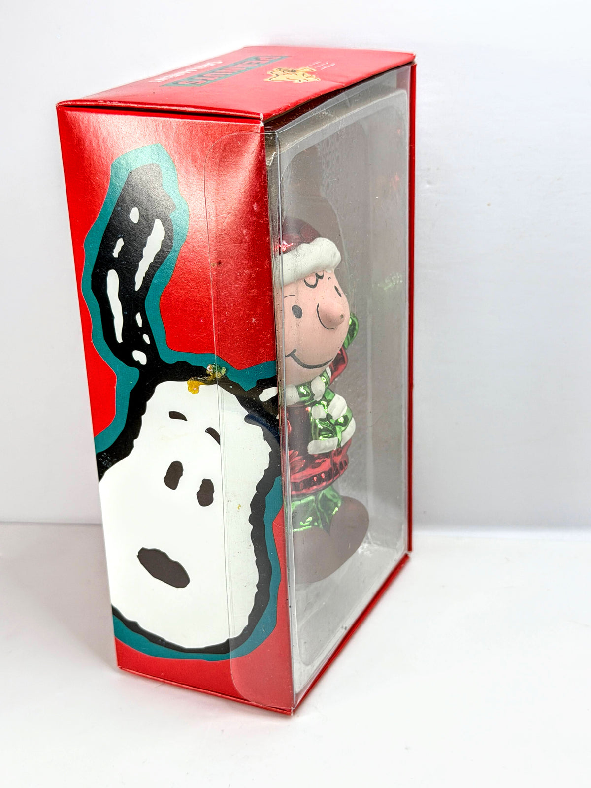 Vintage Kurt Adler Peanuts Charlie Brown Santa Glass Christmas Ornament XN128