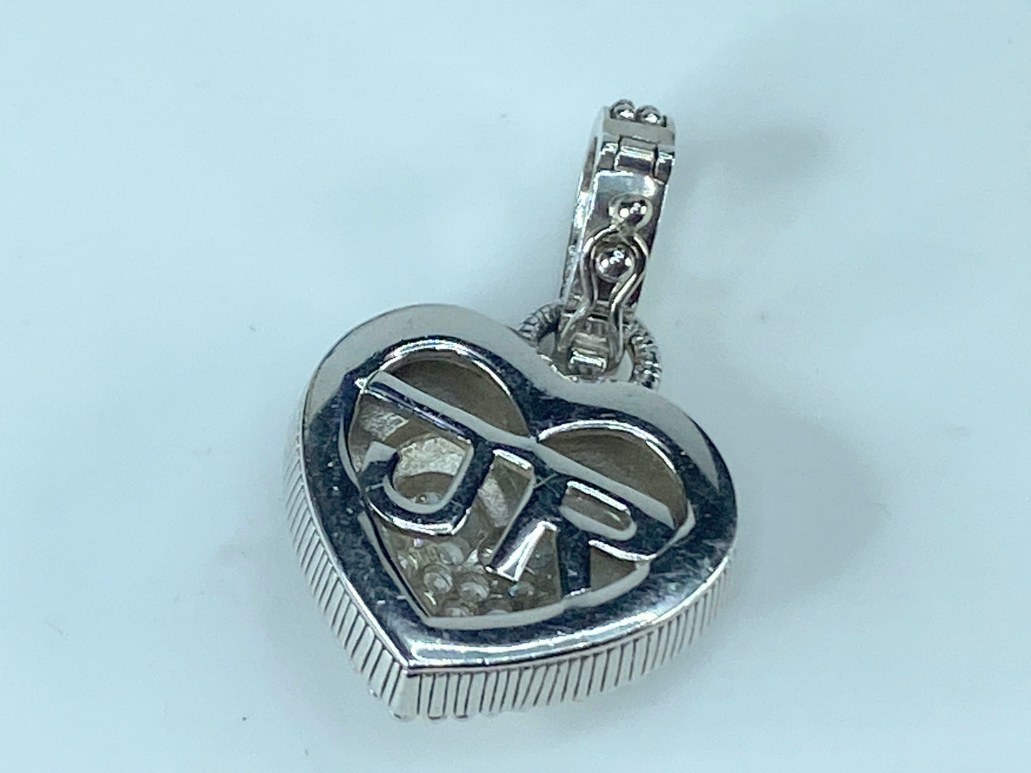 Judith Ripka black Onyx and CZ heart pendant/ enhancer statement piece 13g JR466