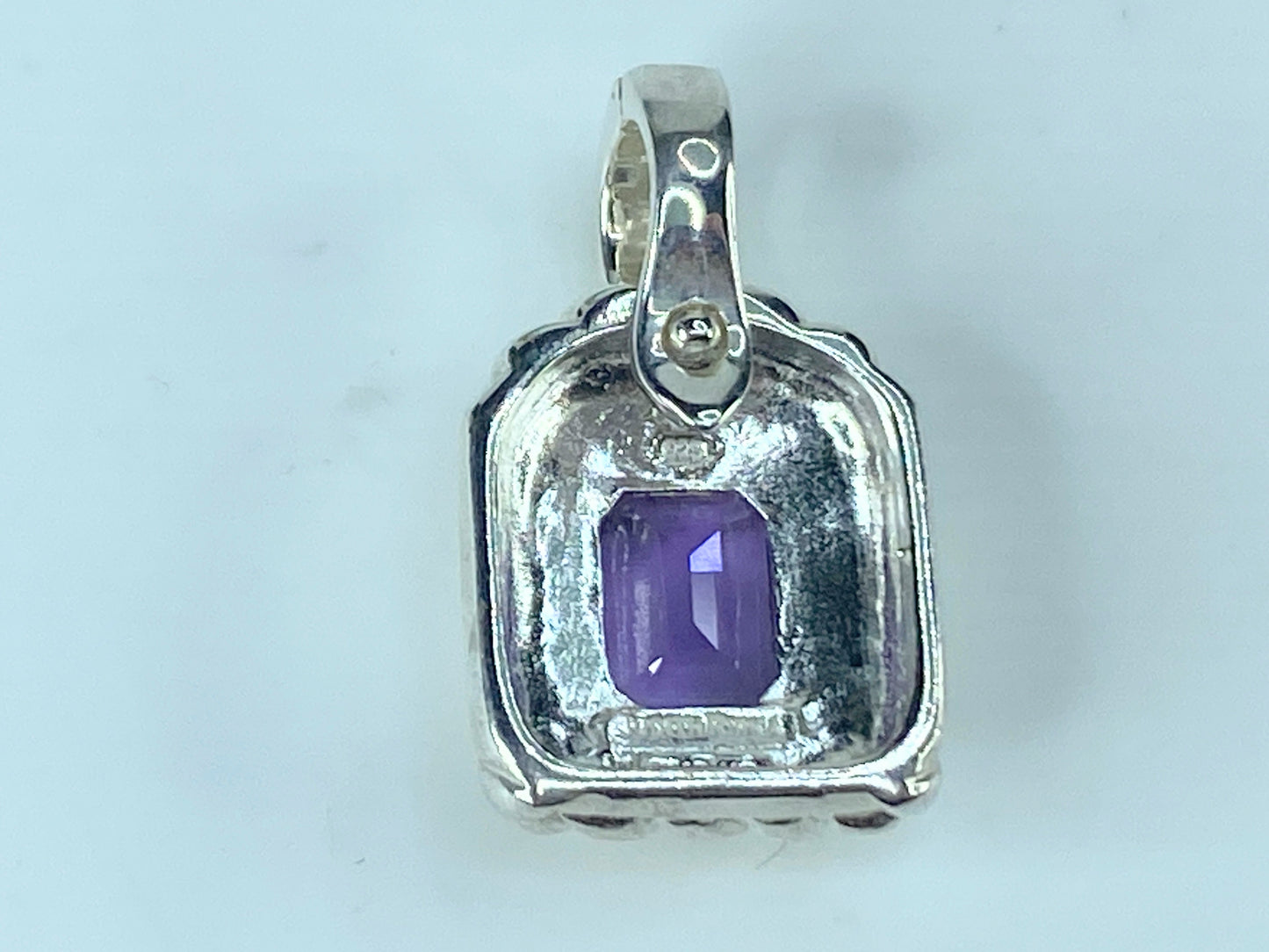 Judith Ripka Sterling Silver 925 Amethyst Pendant Enhancer 1.0" 5.9g JR464