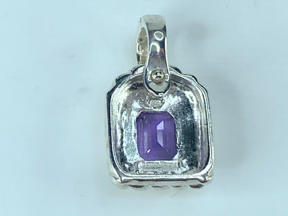 Judith Ripka Sterling Silver 925 Amethyst Pendant Enhancer 1.0" 5.9g JR464