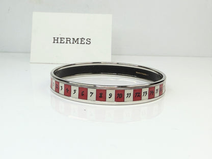 Vintage Hermes Numbers Enamel Bangle Red White Roulette Austria GS773