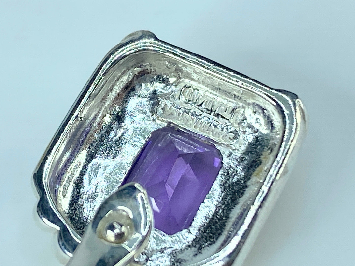 Judith Ripka Sterling Silver 925 Amethyst Pendant Enhancer 1.0" 5.9g JR464