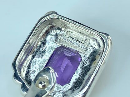 Judith Ripka Sterling Silver 925 Amethyst Pendant Enhancer 1.0" 5.9g JR464