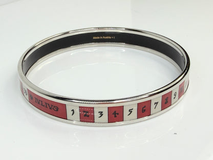 Vintage Hermes Numbers Enamel Bangle Red White Roulette Austria GS773