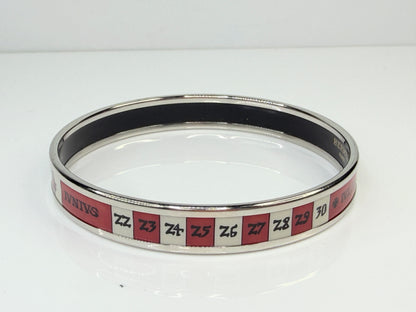Vintage Hermes Numbers Enamel Bangle Red White Roulette Austria GS773