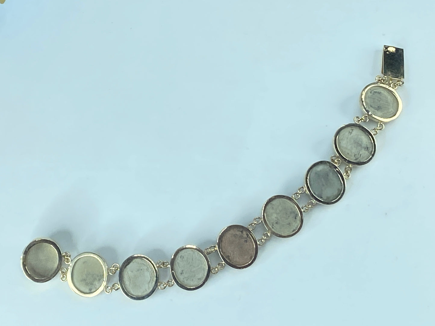 Antique Lava Cameo bracelet 14K yellow gold 19th century 8" 32.2g JR466