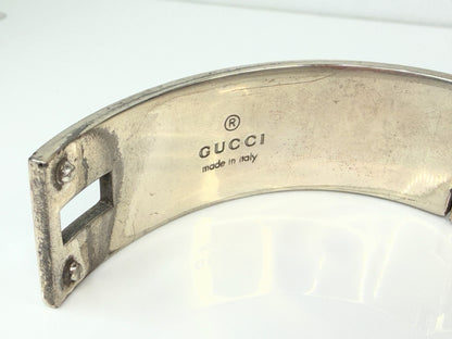Vintage Gucci Wide Sterling Silver Hinged Cuff Bracelet Italy JR1486