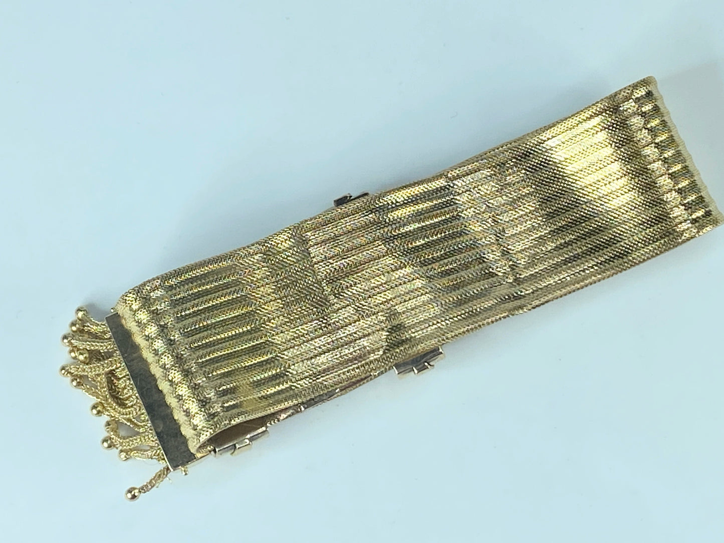 Antique European Emblem Iconic Bracelet 14kt Tassel Adjustable Slide Cuff JR463