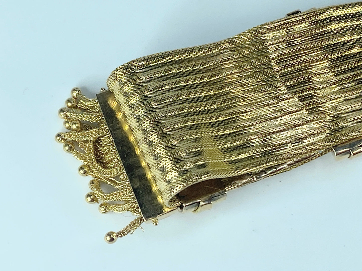 Antique European Emblem Iconic Bracelet 14kt Tassel Adjustable Slide Cuff JR463
