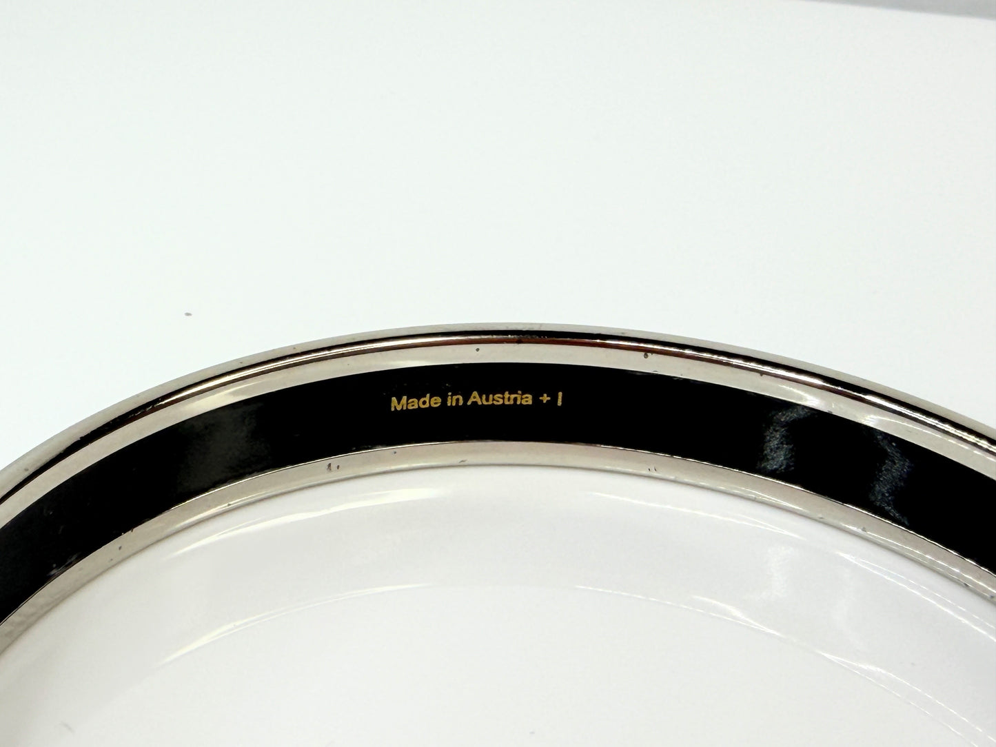 Vintage Hermès Enamel Bangle Bracelet Blue Belt Motif Palladium GS777
