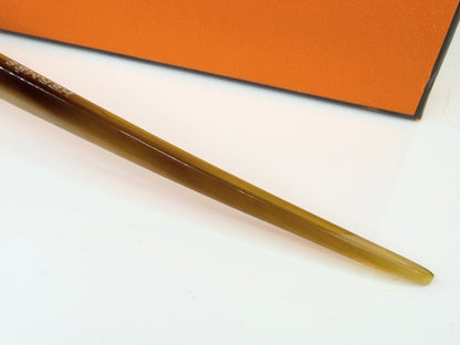 Vintage Hermès Buffalo Horn Hair Stick Hair Pin w Original Box GS778