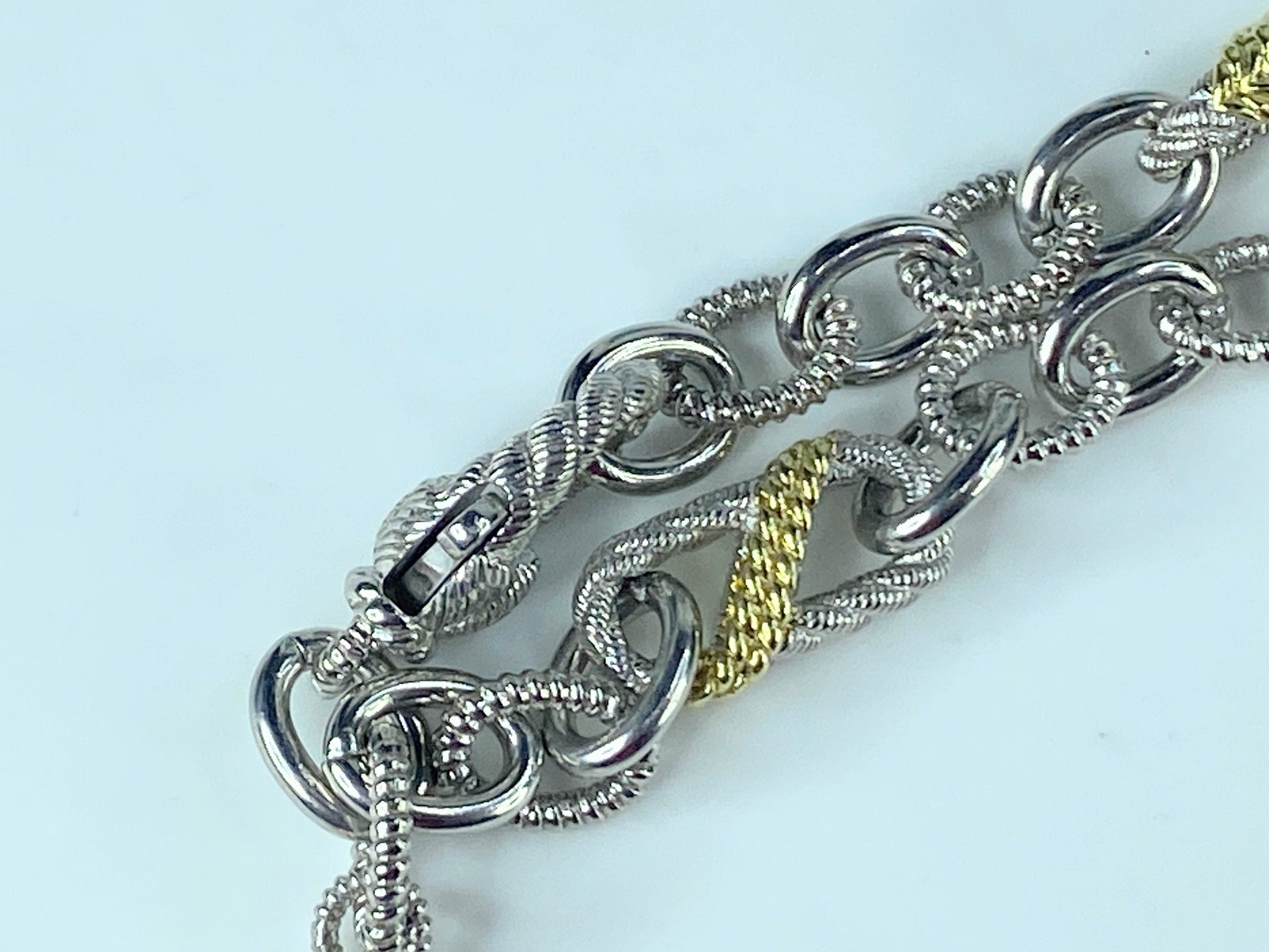 Judith Ripka Sterling Silver gold tone Chain Necklace 20.0" 59.2g JR385