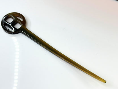 Vintage Hermès Buffalo Horn Hair Stick Hair Pin w Original Box GS778