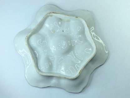 Early Antique Limoges Hand Painted turquoise blue Oyster Plate, 9" op219 A406