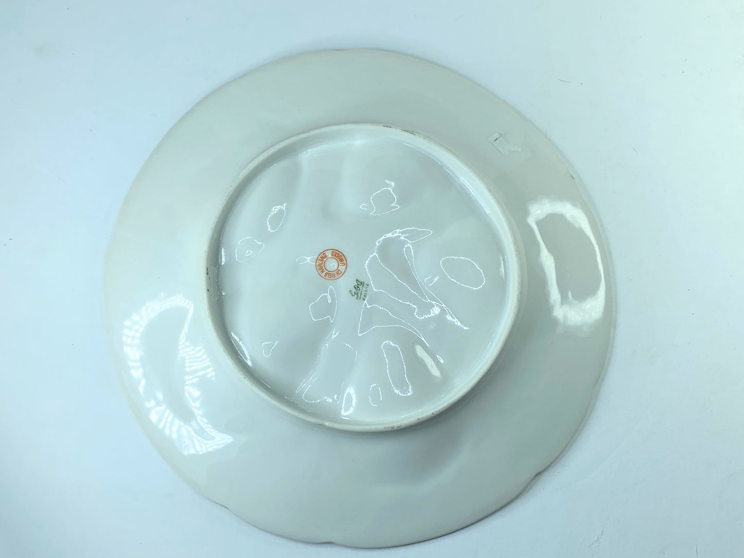 Rare GDA Limoges France Oyster Plate Lavender Roses ribbon 8.75" c1906 A408