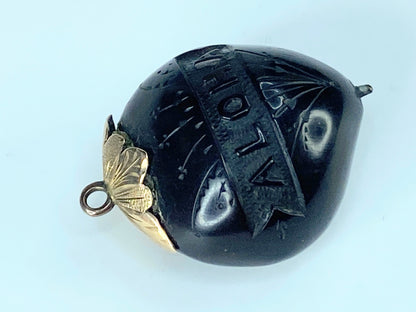 Antique 10K-14K yellow gold Sea Nut Pendant/Fob 6.5g JR389