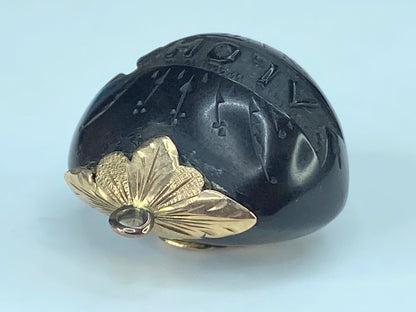 Antique 10K-14K yellow gold Sea Nut Pendant/Fob 6.5g JR389