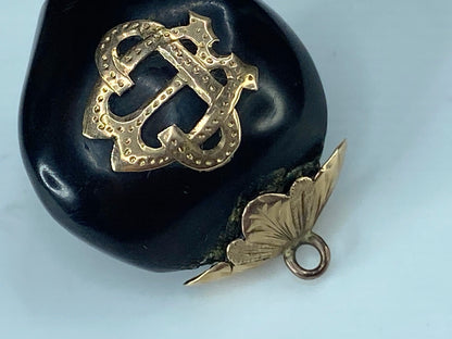Antique 10K-14K yellow gold Sea Nut Pendant/Fob 6.5g JR389