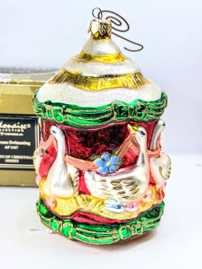 Kurt Adler Polonaise Six Geese A Laying Glass Ornament Keith Stefan 2000 XN136