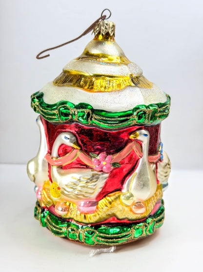 Kurt Adler Polonaise Six Geese A Laying Glass Ornament Keith Stefan 2000 XN136