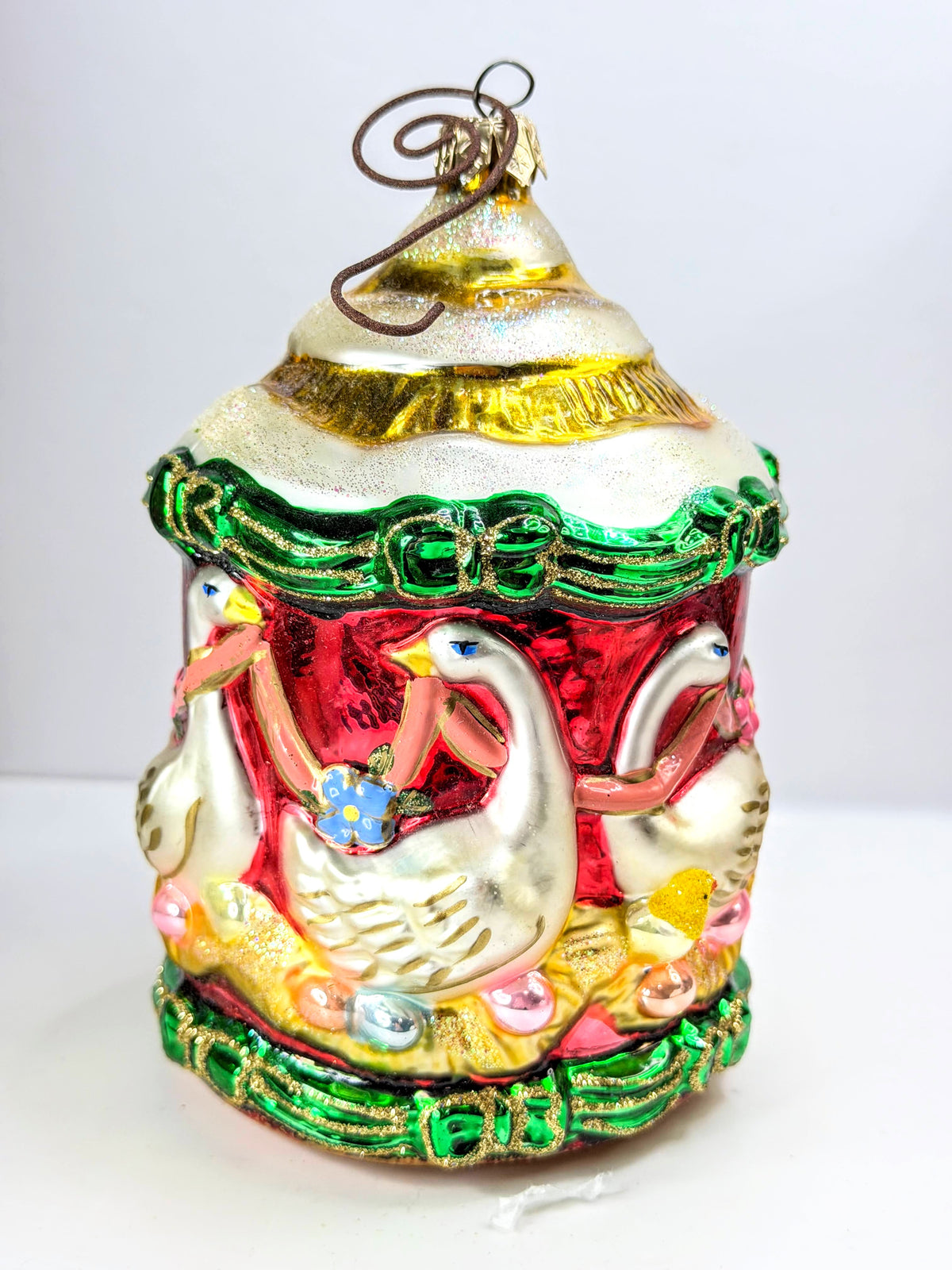 Kurt Adler Polonaise Six Geese A Laying Glass Ornament Keith Stefan 2000 XN136