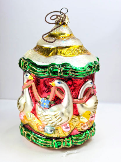 Kurt Adler Polonaise Six Geese A Laying Glass Ornament Keith Stefan 2000 XN136