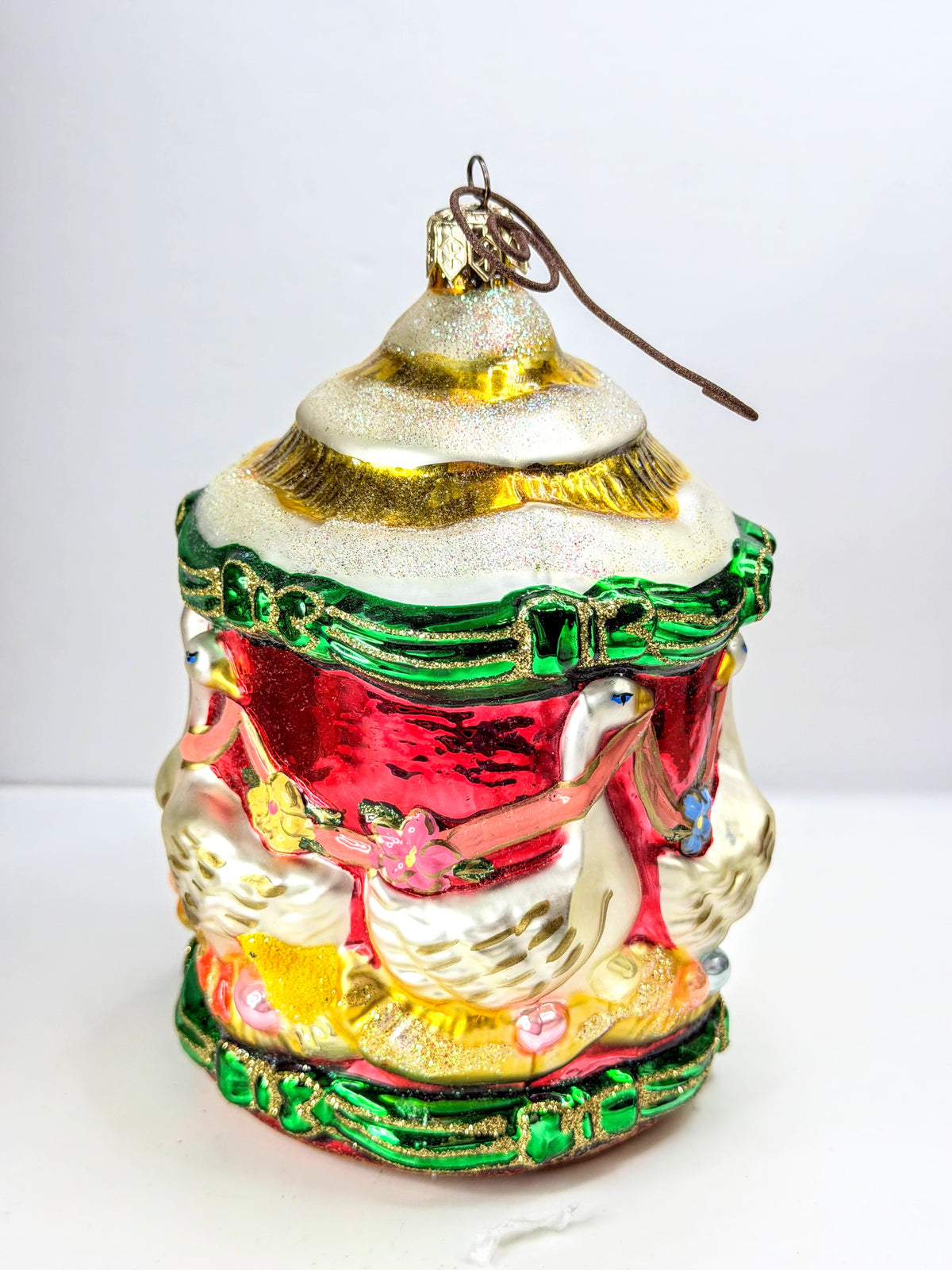 Kurt Adler Polonaise Six Geese A Laying Glass Ornament Keith Stefan 2000 XN136