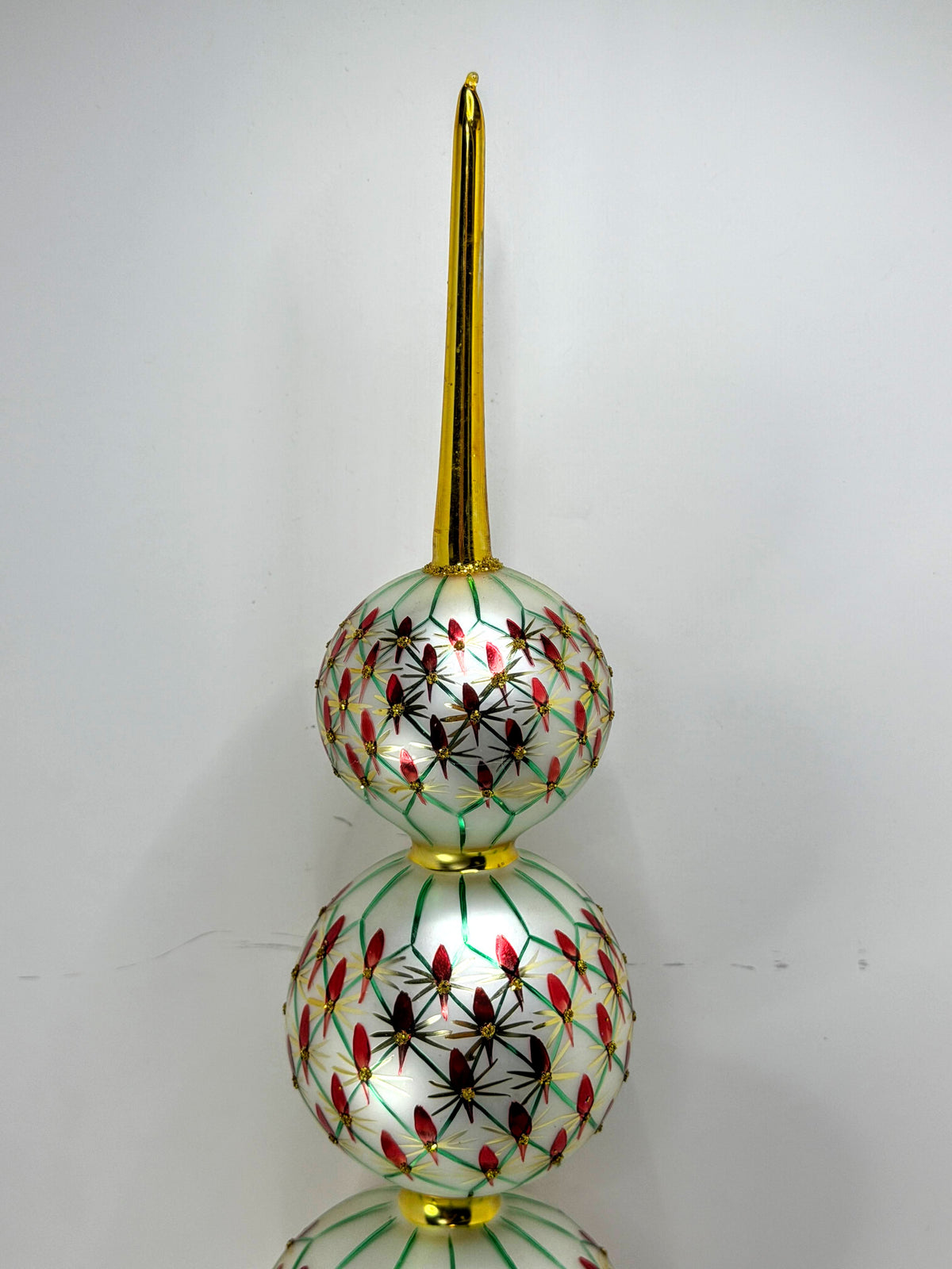 Christopher Radko Retired French Regency 4 Ball Glass Tree Topper 94-388-1 XN120