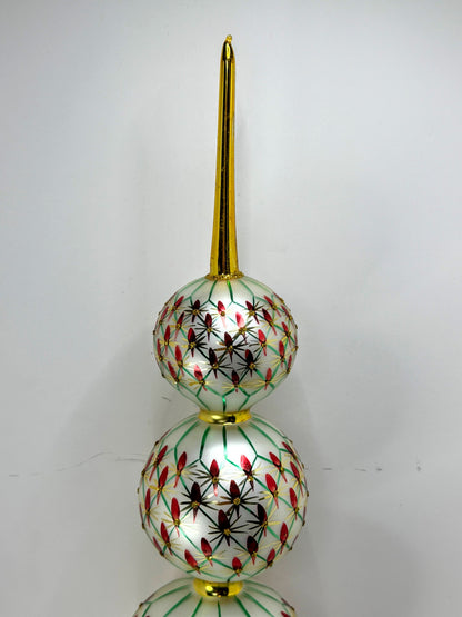 Christopher Radko Retired French Regency 4 Ball Glass Tree Topper 94-388-1 XN120
