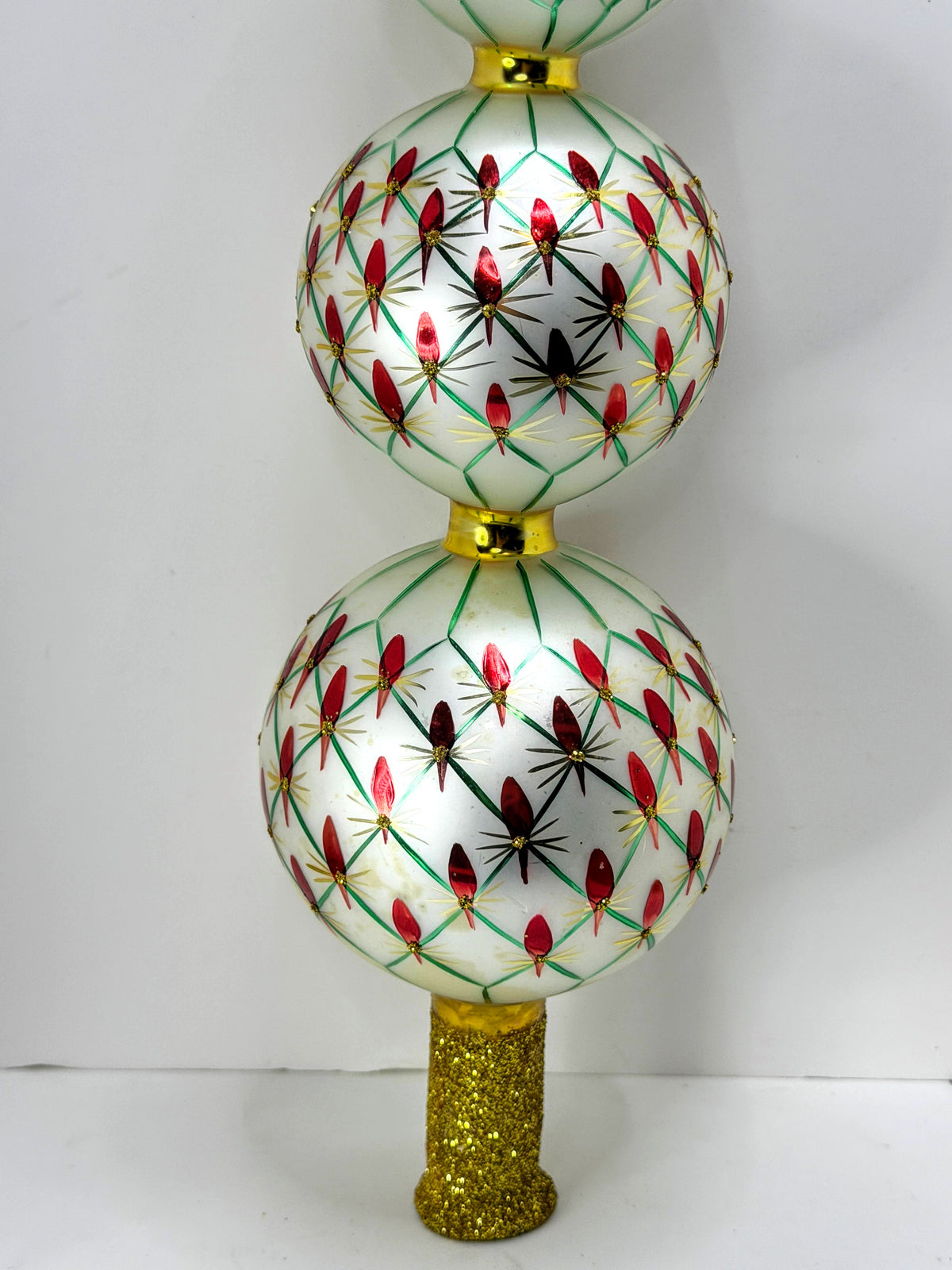 Christopher Radko Retired French Regency 4 Ball Glass Tree Topper 94-388-1 XN120