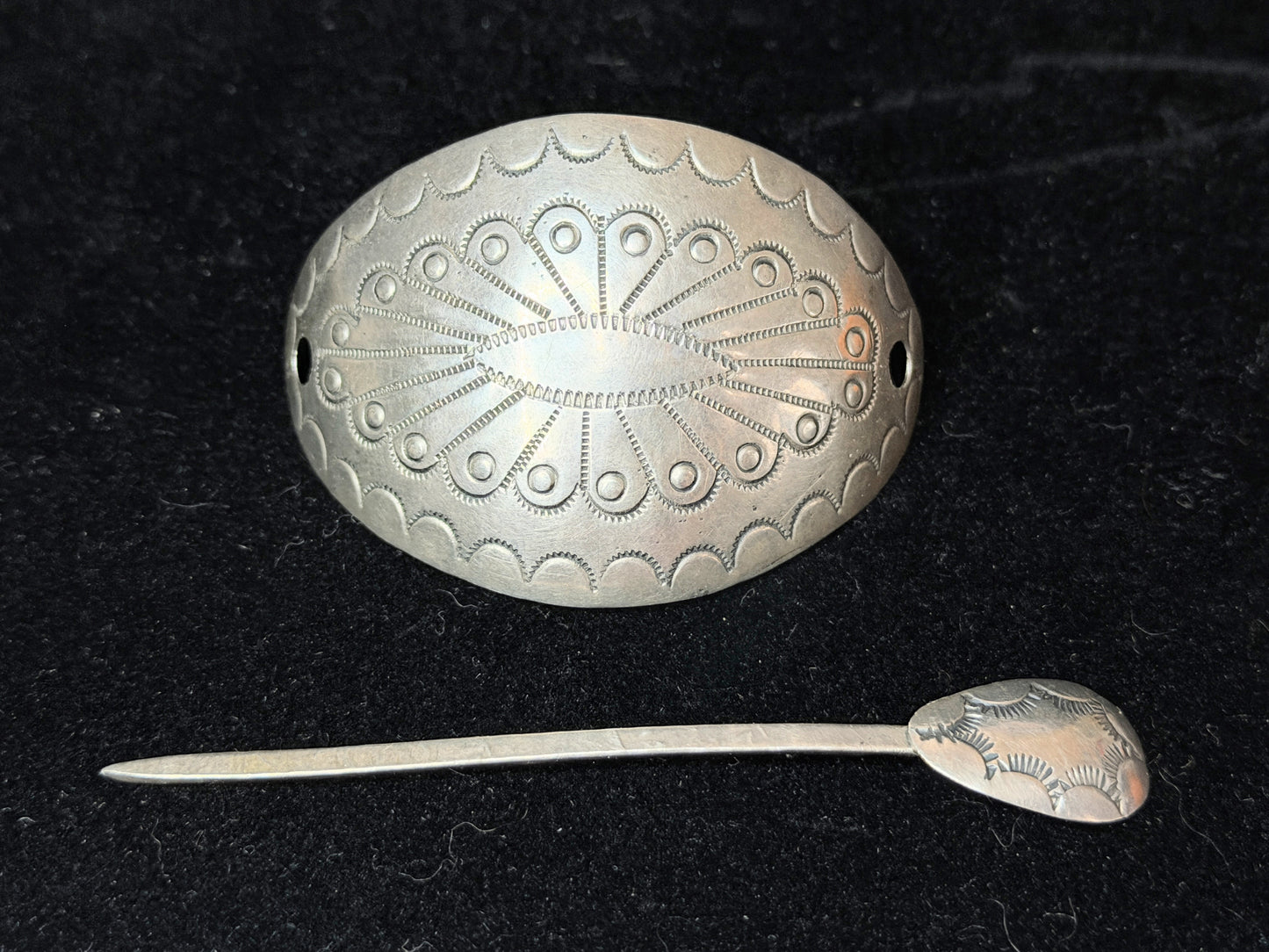 Native American Navajo sterling 925 silver Hair BARRETTE hair pin SS254