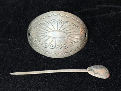 Native American Navajo sterling 925 silver Hair BARRETTE hair pin SS254