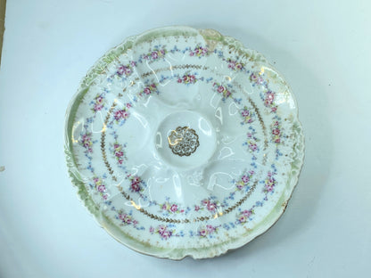 Early 20th cent five-well oyster plate from Bohemia, Austria, 8 1/4" A412