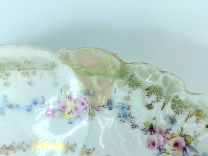 Early 20th cent five-well oyster plate from Bohemia, Austria, 8 1/4" A412