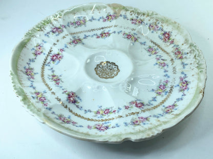 Early 20th cent five-well oyster plate from Bohemia, Austria, 8 1/4" A412