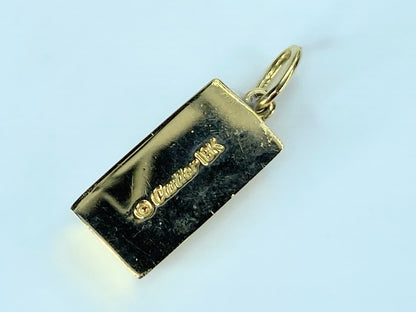 Authentic Cartier 18K yellow gold 1/4 oz gold bar pendant charm 8.1g JR401