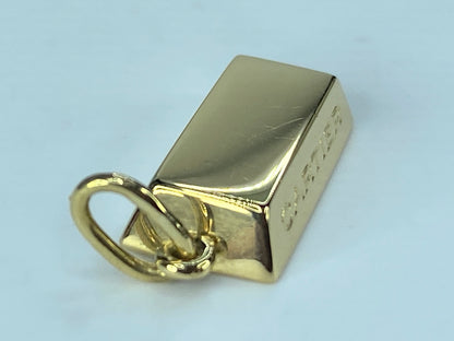 Authentic Cartier 18K yellow gold 1/4 oz gold bar pendant charm 8.1g JR401