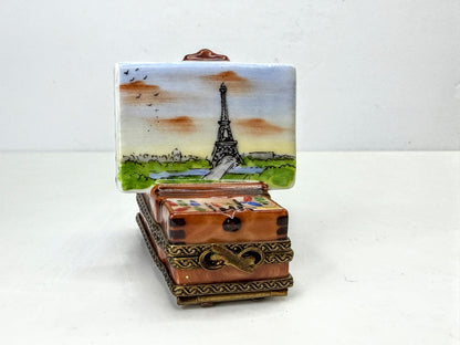 Limoges France PV Paris Eiffel Tower Artist Easel Box 2 Paint Tubes A1321