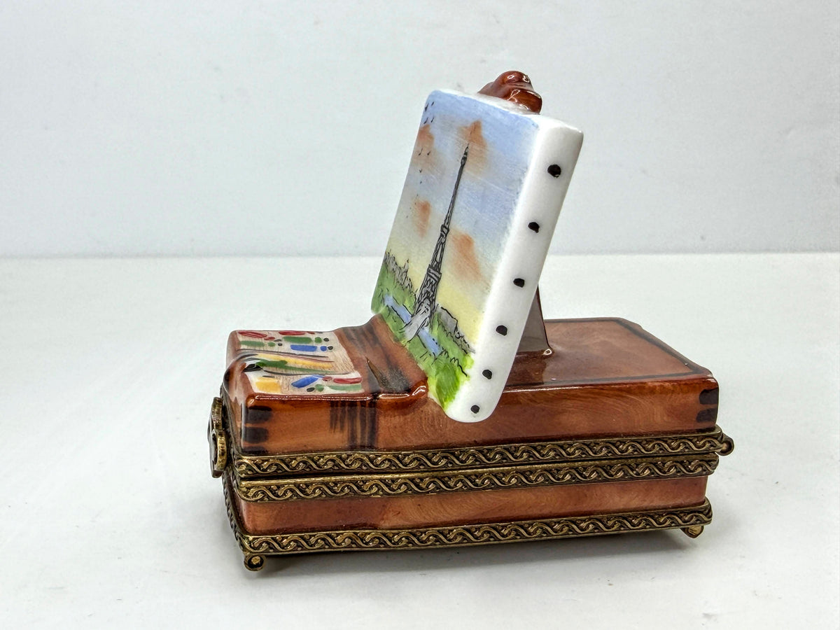 Limoges France PV Paris Eiffel Tower Artist Easel Box 2 Paint Tubes A1321