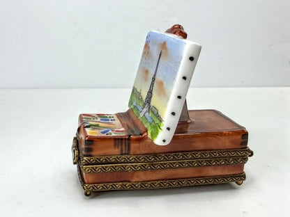 Limoges France PV Paris Eiffel Tower Artist Easel Box 2 Paint Tubes A1321