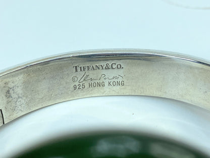 Tiffany & Co. Green Jade Sevillana Bracelet Sterling Elsa Peretti 6.5" 43g JR971