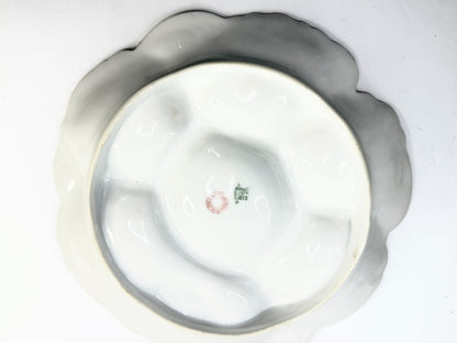 Haviland Limoges Pink Floral Oyster Plate Gold Trim France 9in A854