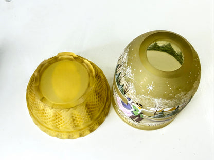 Fenton 1996 Star of Wonder Gold Satin UV Glow Fairy Lamp Fredrick Ltd Edit A1324