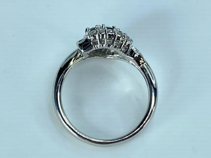 Platinum 0.55ct oval Alexandrite Diamond cluster ring 6.8g s6 JR397