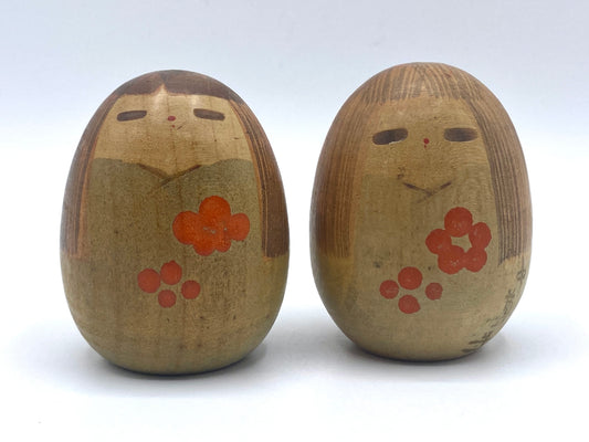 Japanese Creative KOKESHI Doll Vintage by YAMANAKA SANPEI 2.5" & 2 3/4"