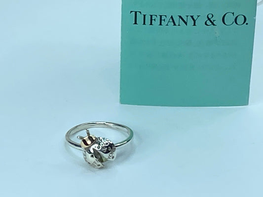 Tiffany & Co. 18K Sterling silver Two-Tone Love Bugs Ladybug Cocktail Ring JR957