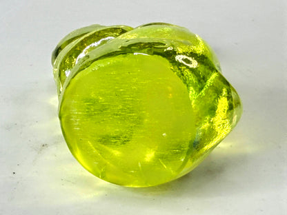 Vintage Vaseline Uranium Glass Bunny Rabbit Figurine UV Glow Yellow A1332