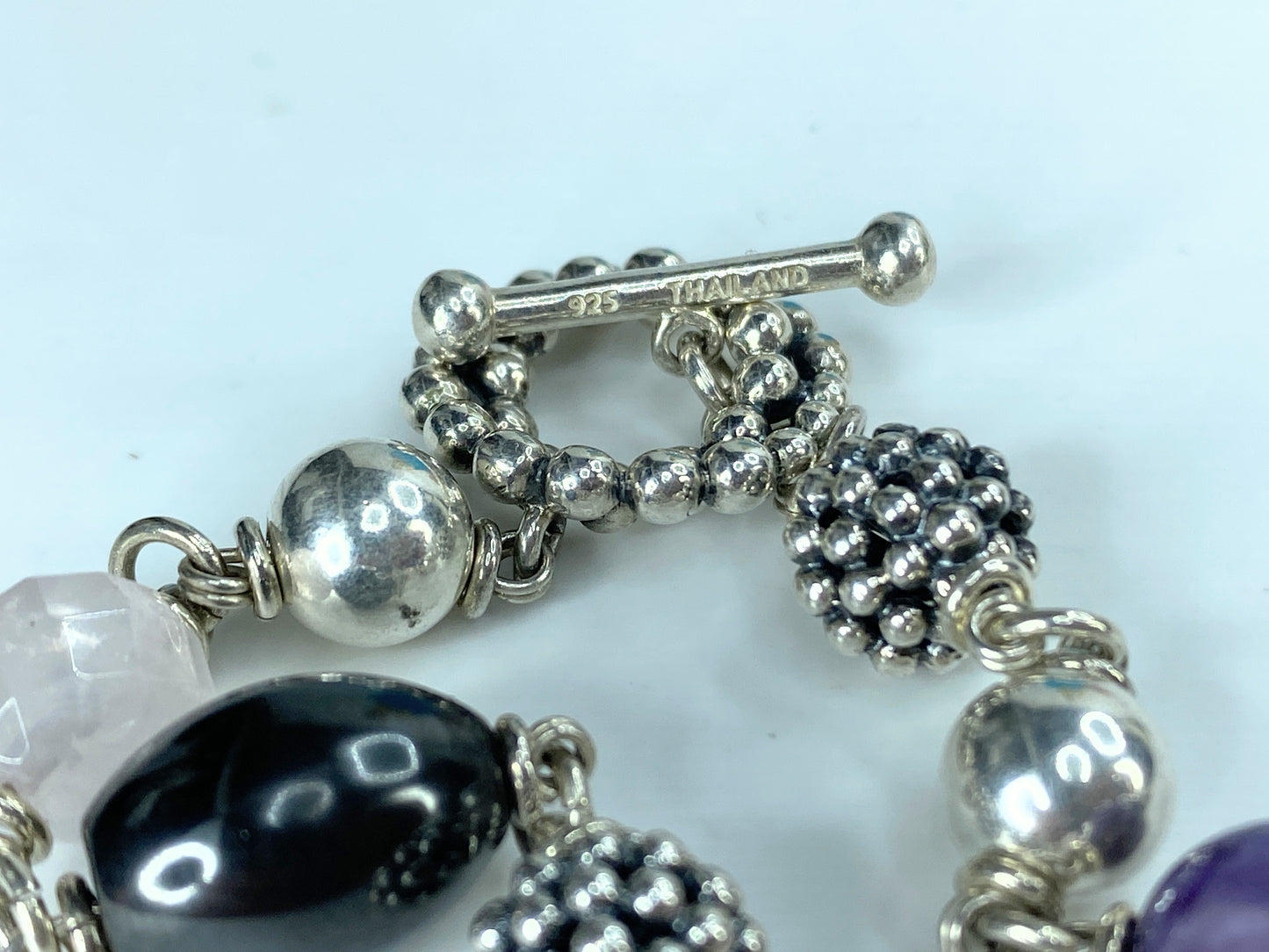 Michael Dawkins Sterling multiple Gemstones Pearl Toggle necklace 72.7g JR406