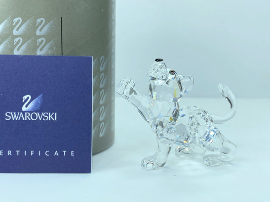 Swarovski Austria Clear Crystal Lion Cub Figurine with box S14